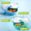 image2Pack Salad Boss ToGo Bowls AllinOne Salad Maker with MultiUse Colander LeakProof Lid 3 oz Dressing Cup 56 oz Serving Bowl Dishwasher Safe Aqua