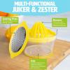 image4in1 Citrus Juicer and Zester Multifunctional Kitchen Gadget Dishwasher Safe 16Ounce Capacity 2Cup Yellow