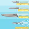 image5Piece Cutlery ampamp Cutting Board Set HighCarbon Stainless Steel Knives with Soft Grip Handles Reversible Cutting Board for Chopping ampamp Serving Aqua