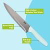 image5Piece Cutlery ampamp Cutting Board Set HighCarbon Stainless Steel Knives with Soft Grip Handles Reversible Cutting Board for Chopping ampamp Serving Aqua