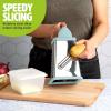 imageBox Grater with Storage Container ampamp Lid MultiSided Stainless Steel Grater for Fine Medium Coarse Shreds ampamp Slicing NonSlip Base Dishwasher Safe Aqua