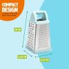 imageBox Grater with Storage Container ampamp Lid MultiSided Stainless Steel Grater for Fine Medium Coarse Shreds ampamp Slicing NonSlip Base Dishwasher Safe Aqua