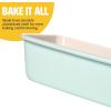 imageClean Ceramic 14Inch x 10Inch Roasting Pan Durable Aluminized Steel for Professional Results Clean Ceramic Nonstick Coating Oven Safe to 425F Dishwasher Safe AquaAqua
