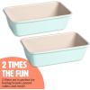 imageClean Ceramic 14Inch x 10Inch Roasting Pan Durable Aluminized Steel for Professional Results Clean Ceramic Nonstick Coating Oven Safe to 425F Dishwasher Safe AquaAqua