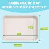 imageClean Ceramic 14Inch x 10Inch Roasting Pan Durable Aluminized Steel for Professional Results Clean Ceramic Nonstick Coating Oven Safe to 425F Dishwasher Safe AquaAqua
