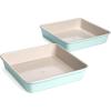 imageClean Ceramic 14Inch x 10Inch Roasting Pan Durable Aluminized Steel for Professional Results Clean Ceramic Nonstick Coating Oven Safe to 425F Dishwasher Safe AquaAqua