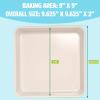 imageClean Ceramic 14Inch x 10Inch Roasting Pan Durable Aluminized Steel for Professional Results Clean Ceramic Nonstick Coating Oven Safe to 425F Dishwasher Safe AquaAqua