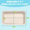 imageClean Ceramic 14Inch x 10Inch Roasting Pan Durable Aluminized Steel for Professional Results Clean Ceramic Nonstick Coating Oven Safe to 425F Dishwasher Safe AquaAqua