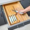 imageInDrawer Kitchen Knife Set SpaceSaving Cutlery and Kitchen Organizer Includes Chef Bread Santoku Utility and Paring Knives 6Piece Aqua