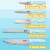 imageInDrawer Kitchen Knife Set SpaceSaving Cutlery and Kitchen Organizer Includes Chef Bread Santoku Utility and Paring Knives 6Piece Aqua