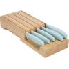 imageInDrawer Kitchen Knife Set SpaceSaving Cutlery and Kitchen Organizer Includes Chef Bread Santoku Utility and Paring Knives 6Piece Aqua