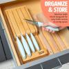 imageInDrawer Kitchen Knife Set SpaceSaving Cutlery and Kitchen Organizer Includes Chef Bread Santoku Utility and Paring Knives 6Piece Aqua