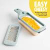 imageInterchangeable Grater with Storage Box Includes Coarse ampamp Fine Stainless Steel Blades NonSlip Base for Stability Dishwasher Safe Aqua