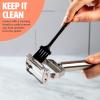 imageJulienne Vegetable Peeler with Cleaning Brush Sharp Stainless Steel Blades 2 Piece Set Dishwasher Safe