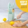 imageKitchen Knife Set with Block Cutlery Set includes Chef Bread Utility Paring Steak Knives ampamp Shears 10Piece AquaAqua