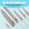 imageKitchen Knife Set with Block Cutlery Set includes Chef Bread Utility Paring Steak Knives ampamp Shears 10Piece AquaAqua