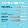 imageKitchen Knife Set with Block Cutlery Set includes Chef Bread Utility Paring Steak Knives ampamp Shears 10Piece AquaAqua