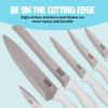 imageKitchen Knife Set with Block Cutlery Set includes Chef Bread Utility Paring Steak Knives ampamp Shears 10Piece AquaWhite