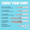imageKitchen Knife Set with Block Cutlery Set includes Chef Bread Utility Paring Steak Knives ampamp Shears 10Piece AquaWhite