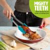imageMighty Tongs 12Inch Steel Reinforced Silicone Teeth Heat Resistant to 400F Safe for NonStick Surfaces Locking Design for Easy Storage Dishwasher Safe Blue