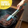 imageMighty Tongs 12Inch Steel Reinforced Silicone Teeth Heat Resistant to 400F Safe for NonStick Surfaces Locking Design for Easy Storage Dishwasher Safe Blue