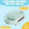 imageMini Nonstick Waffle Maker Perfect for Individual Waffles Hash Browns Brownies and more Quick Results Easy Clean Up 600W YellowAqua