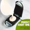imageMini Nonstick Waffle Maker Perfect for Individual Waffles Hash Browns Brownies and more Quick Results Easy Clean Up 600W YellowAqua
