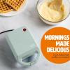 imageMini Nonstick Waffle Maker Perfect for Individual Waffles Hash Browns Brownies and more Quick Results Easy Clean Up 600W YellowAqua