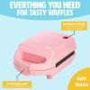 imageMini Nonstick Waffle Maker Perfect for Individual Waffles Hash Browns Brownies and more Quick Results Easy Clean Up 600W YellowPink