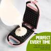 imageMini Nonstick Waffle Maker Perfect for Individual Waffles Hash Browns Brownies and more Quick Results Easy Clean Up 600W YellowPink