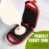 imageMini Nonstick Waffle Maker Perfect for Individual Waffles Hash Browns Brownies and more Quick Results Easy Clean Up 600W YellowRed