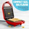 imageMini Nonstick Waffle Maker Perfect for Individual Waffles Hash Browns Brownies and more Quick Results Easy Clean Up 600W YellowRed