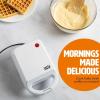imageMini Nonstick Waffle Maker Perfect for Individual Waffles Hash Browns Brownies and more Quick Results Easy Clean Up 600W YellowWhite