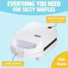 imageMini Nonstick Waffle Maker Perfect for Individual Waffles Hash Browns Brownies and more Quick Results Easy Clean Up 600W YellowWhite