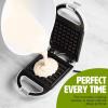 imageMini Nonstick Waffle Maker Perfect for Individual Waffles Hash Browns Brownies and more Quick Results Easy Clean Up 600W YellowWhite