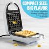 imageMini Nonstick Waffle Maker Perfect for Individual Waffles Hash Browns Brownies and more Quick Results Easy Clean Up 600W YellowWhite