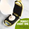 imageMini Nonstick Waffle Maker Perfect for Individual Waffles Hash Browns Brownies and more Quick Results Easy Clean Up 600W YellowYellow