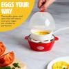 imageMini Rapid Egg Cooker 5Egg Capacity for Perfect Hard Boiled Eggs or Omelets Auto Shut Off AquaRed