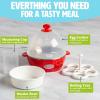 imageMini Rapid Egg Cooker 5Egg Capacity for Perfect Hard Boiled Eggs or Omelets Auto Shut Off AquaRed