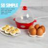 imageMini Rapid Egg Cooker 5Egg Capacity for Perfect Hard Boiled Eggs or Omelets Auto Shut Off AquaRed