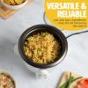 imageMini Rice Cooker with Removable Nonstick Bowl and Auto Keep Warm Function Great For Soups Stews Grains and Oats 6 Cups Cooked 3 Cups Uncooked 15Quart WhiteWhite