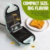 imageMini Sandwich Maker Makes Sandwiches Paninis Grilled Cheese Desserts Quick Results Easy Cleanup 600W AquaAqua