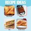 imageMini Sandwich Maker Makes Sandwiches Paninis Grilled Cheese Desserts Quick Results Easy Cleanup 600W AquaAqua