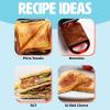 imageMini Sandwich Maker Makes Sandwiches Paninis Grilled Cheese Desserts Quick Results Easy Cleanup 600W AquaRed