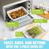 imageNonstick Toaster Oven Baking 3Piece Set PinkAqua