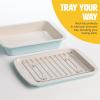 imageNonstick Toaster Oven Baking 3Piece Set PinkAqua