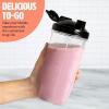 imagePersonal Blender With Cups 350W Powerful Blending Motor 9Piece Set With 4 Cups ampamp Travel Lid Compact ampamp Portable WhiteAqua