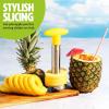 imagePineapple Slicer Stainless Steel with NonSlip Handle Cores ampamp Slices Pineapples into Even Rings in Seconds Easy to Use Yellow