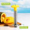 imagePineapple Slicer Stainless Steel with NonSlip Handle Cores ampamp Slices Pineapples into Even Rings in Seconds Easy to Use Yellow