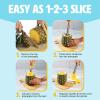 imagePineapple Slicer Stainless Steel with NonSlip Handle Cores ampamp Slices Pineapples into Even Rings in Seconds Easy to Use Yellow